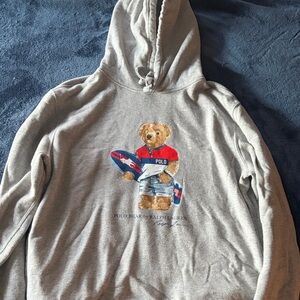Polo by Ralph Lauren Gray Hoodie with Bear Design